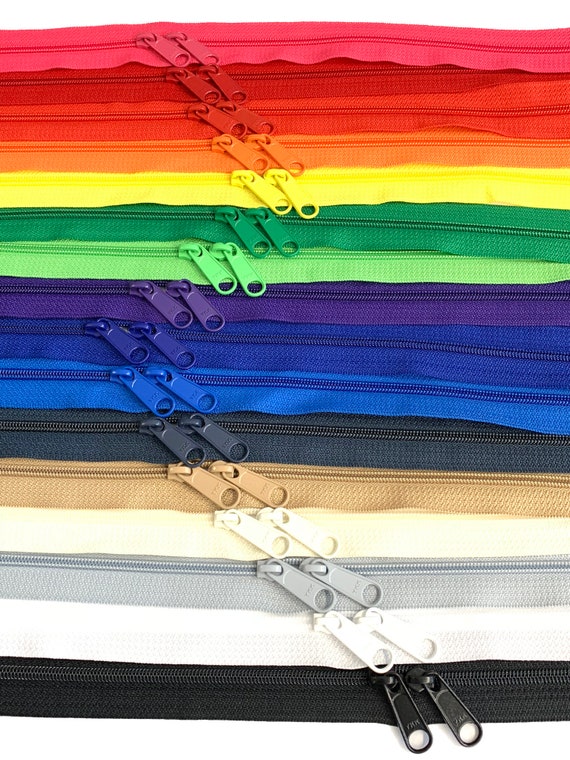 YKK Reißverschluss 4,5 Mm – Doppelt Geschlossen, 76 Cm Lang, Nylon-Spirale, Für Taschen & Mehr, 15 Stück Bunt