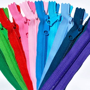 YKK 4.5 Purse Zippers, 14 Inch, Extra-Long Pull, 10 Colors