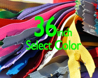 36"  YKK #3 Nylon Coil Closed Bottom, Choose Your Color