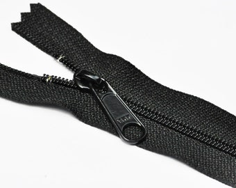 5 Black YKK Long Pull Handbag Zippers - YKK Number 4.5  Closed Bottom~ Pick your Length~ WHOLESALE pricing by Zipperstop