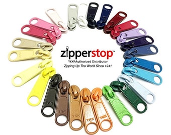 15 YKK Long Pull Zipper Heads- 4.5mm loose sliders/pulls for Handbags & Craft Projects~ ZipperStop Wholesale Authorized Distributor YKK®