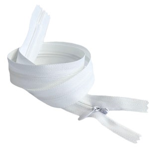 7 Inch - 24 Inch INVISIBLE Zippers #3 Nylon Coil Hidden Zippers for DIY, Tailors, Sewing, Crafter's Special Color White