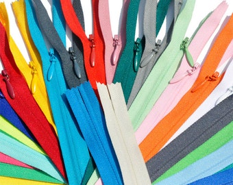 25 YKK 23" Invisible Zippers~ Manufacturer's Special~Color Requests accepted~ Over 500 Colors in stock~