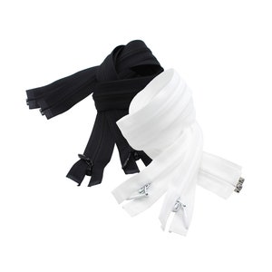 YKK® #3 lichtgewicht onzichtbare scheidingsritsen - zwart/wit Kies kleur/lengte - 1 ritssluiting per verpakking