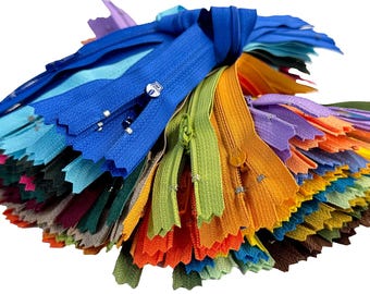 2pcs YKK #3 Nylon Coil Zipper, Closed Bottom, Select Length & Color