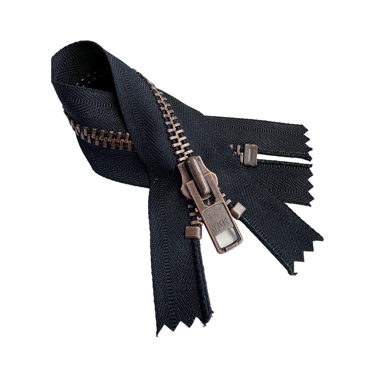 YKK #10 Antique Copper Closed-end Heavy Duty Zipper - Black (5