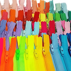 40 YKK Zippers, Colorful Sewing Zippers, Pick Your Length
