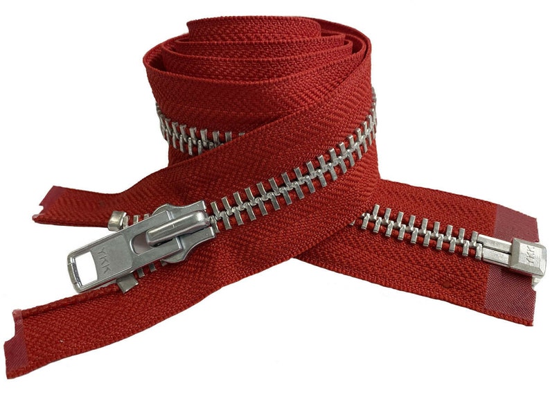 YKK 10 4 to 36 Aluminum Heavy Duty Metal Coats Jacket Zipper Separating Made in The United States Choice of Color Length 519 - Hot Red