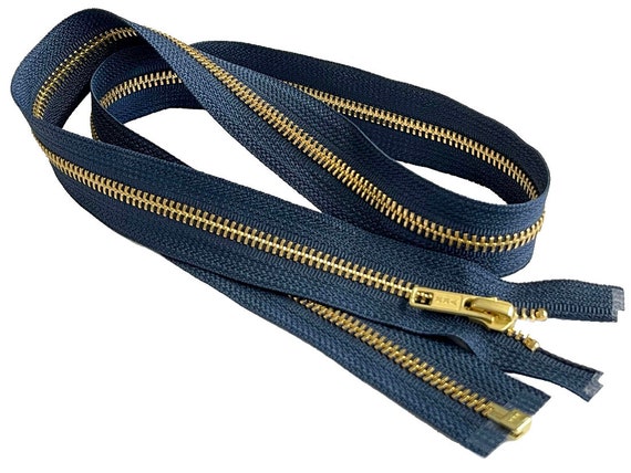 YKK #5 Aluminum Metal Jacket Zipper - 27 Inch, Separating Bottom, Medium Weight, Black, 1 Zipper