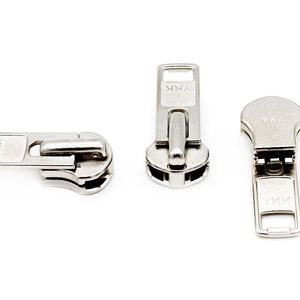 YKK 10 Automatic Lock Slider Original Zipper Repair Kit Solution Made in USA Slider Available Aluminum, Antique Brass or Brass image 3