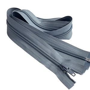 One YKK 5 14 Nylon Coil One-Way Separating, Open-End Jacket Zipper Made in USA Your Choice of Colors 578W - RAIL GREY