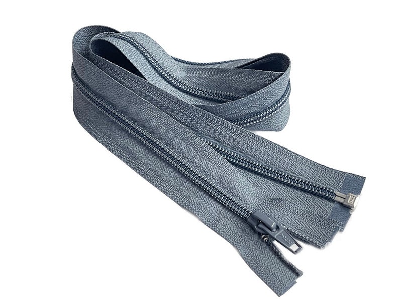 One YKK 5 14 Nylon Coil One-Way Separating, Open-End Jacket Zipper Made in USA Your Choice of Colors 578W - RAIL GREY