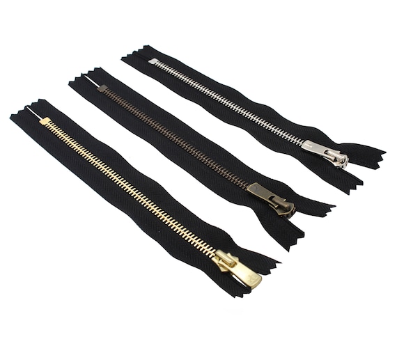 High End YKK Zippers Finest Quality Zipper-36 Inch YKK 5 Excella Antique  Brass Zipper Closed Bottom Black 