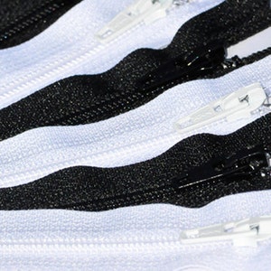 7 inch Black & White 100 Zippers YKK # 3 Skirt  Zipper ~WHOLESALE~ Closed End (50 Black and 50 White)ZipperStop Wholesale Distributor YKK®