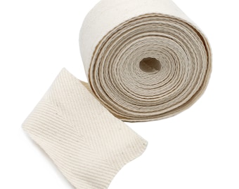 5 Yards of 1 1/2&quot; Twill Tape - 100% Cotton Twill Tape - Earth Friendly Ribbon - Color Natural ,White, or Black  - Select Color - Made in USA