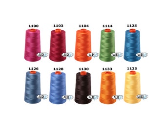 Aurifil 50wt Mako 100% Cotton Thread - 1 Cone x 6452 Yards Each - Your Choice of Colors 1100 Red Plum - 2340 Cafe Au Lait