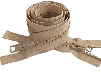 YKK #10 Molded Plastic Two-Way Separating, Open-End Jacket Zipper - Choose Your Color and Length 37" to 54"