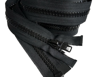 LENZIP #10 Heavy Duty deelrits – zwarte kunststof gegoten tanden