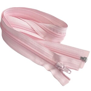 One YKK 5 14 Nylon Coil One-Way Separating, Open-End Jacket Zipper Made in USA Your Choice of Colors 512W - BABY PINK