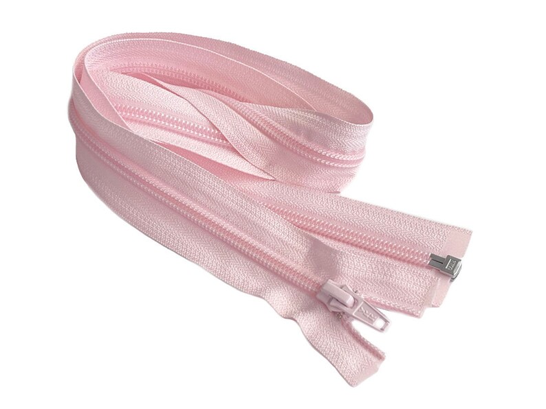 One YKK 5 14 Nylon Coil One-Way Separating, Open-End Jacket Zipper Made in USA Your Choice of Colors 512W - BABY PINK