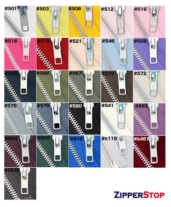 Sky Blue 546 14/" to 36/" #5 Aluminum Separating Jacket Zippers YKK ~ ZipperStop