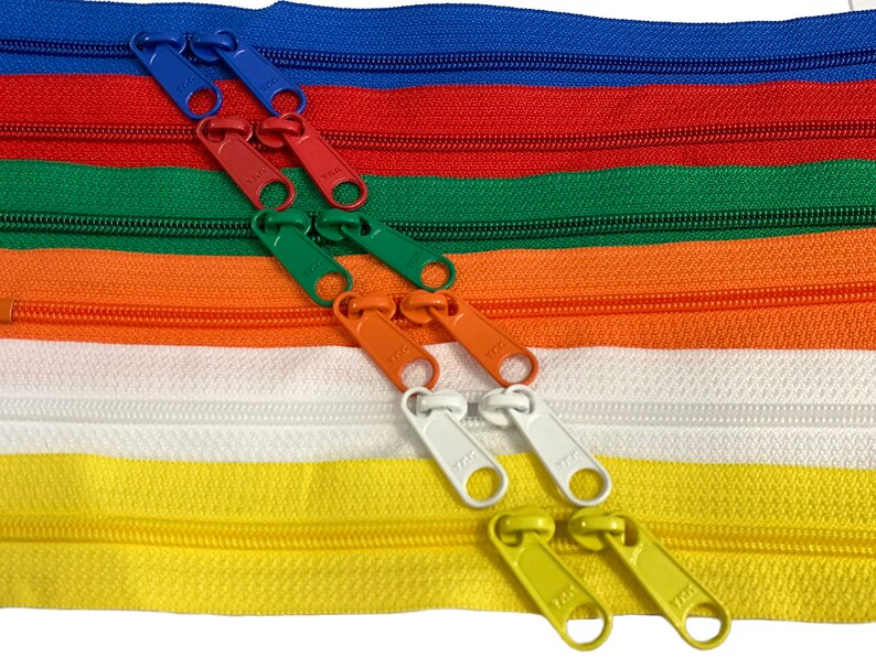 Sewing 4.5mm YKK Bulk Zippers Double Pull Purse Handbag zipper Head to Head Color Black