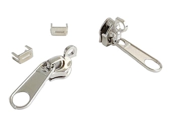 Nylon Coil Zipper Repair Kit – #8 with Stoppers, Luggage Backpack