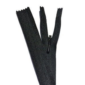 22inch Extra Heavy YKK Invisible Zippers-10 pieces-  Number 3 Conceal Heavy Duty  580 BLACK  - Hidden YKK zippers - Closed Bottom