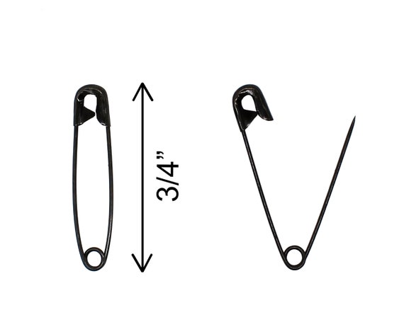 BLACK SAFETY PINS for Crafts 3/4 Inch Number 00 Safety Pins Black