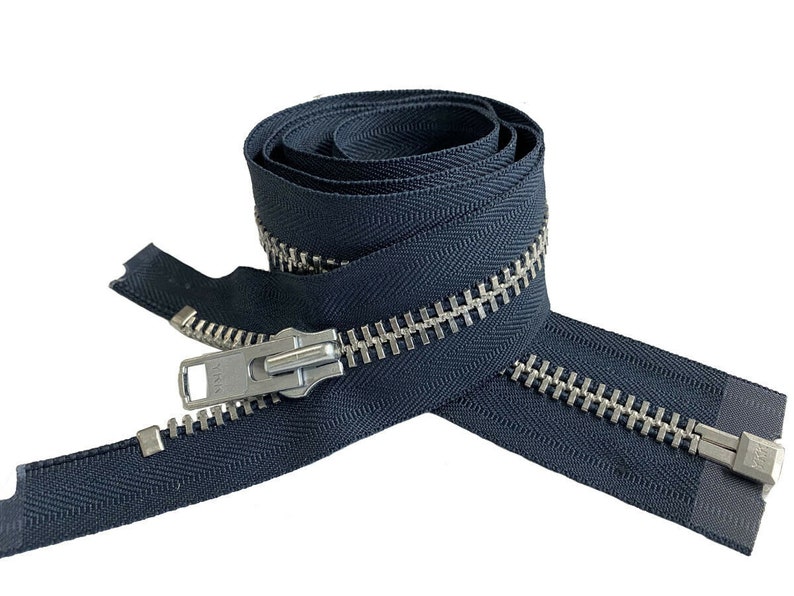 YKK 10 4 to 36 Aluminum Heavy Duty Metal Coats Jacket Zipper Separating Made in The United States Choice of Color Length 560 - Navy