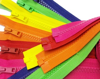 Summer-Spring  Vislon Jacket Zipper (Assorted  6 Colors 516, 820, 523, 504, 536, 029 )  YKK #5 Molded Plastic - Separating~Pick your length
