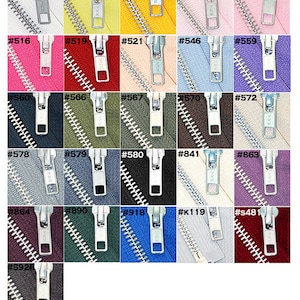 Cerniere per giacche YKK ALL&#39;INGROSSO - Cerniera YKK da 5 pollici a 13 pollici Numero 5 Alluminio Metallo - Separazione di peso medio (Seleziona lunghezza e colore)