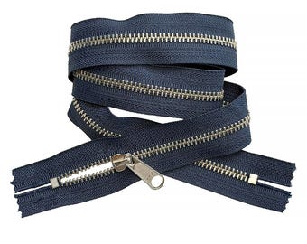 YKK #5 Nickel with One Long Pull (Non-Lock Slider) Both Ends Closed Zipper (1 Piece) Choose Your Color and Length 4" to 34"