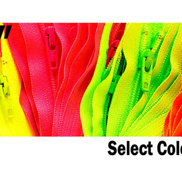 32 Pieces~  YKK # 3 Zipper -NEON Zippers Colors Nylon Coil Closed Bottom~Pick Your Color & Size~ZipperStop Wholesale  Distributor YKK®