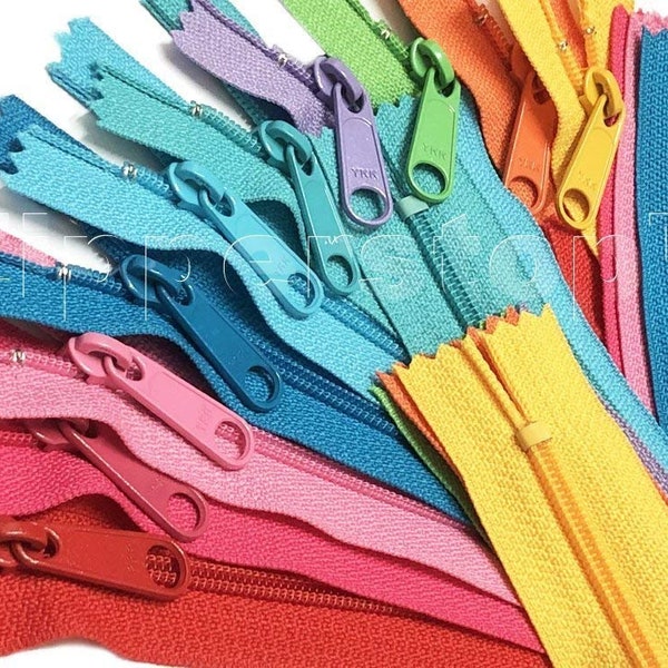 YKK #4.5 Handbag Long Pull Zippers - Assortment of Colors (24 Zippers), Choose Your Size (Made In USA) Special Offer