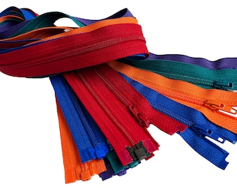 Oferta: 5 cremalleras separables YKK #3 de nailon extraligeras de 76 cm (30 pulgadas) para chaquetas - 5 colores surtidos