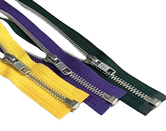 26 inch Very Dark Steely Blue & Aluminum #5 YKK Separating Zipper New! 26 inch Very Dark Steely Blue & Aluminum #5 YKK Separating Zipper New!