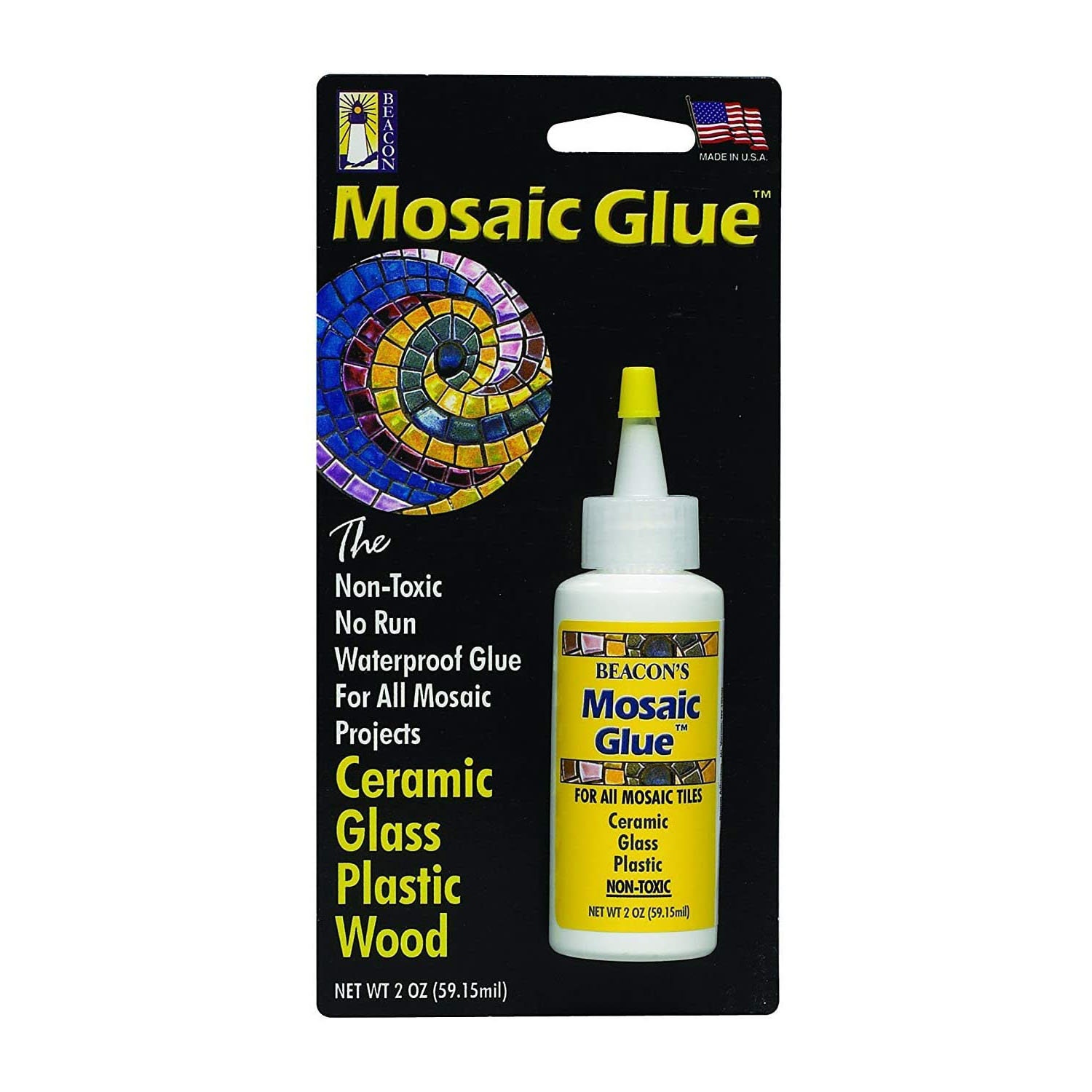 2 oz (60 ml) WELDBOND Glass Mosaic Tile Glue Adhesive Sealer Nontoxic With  Instructions 