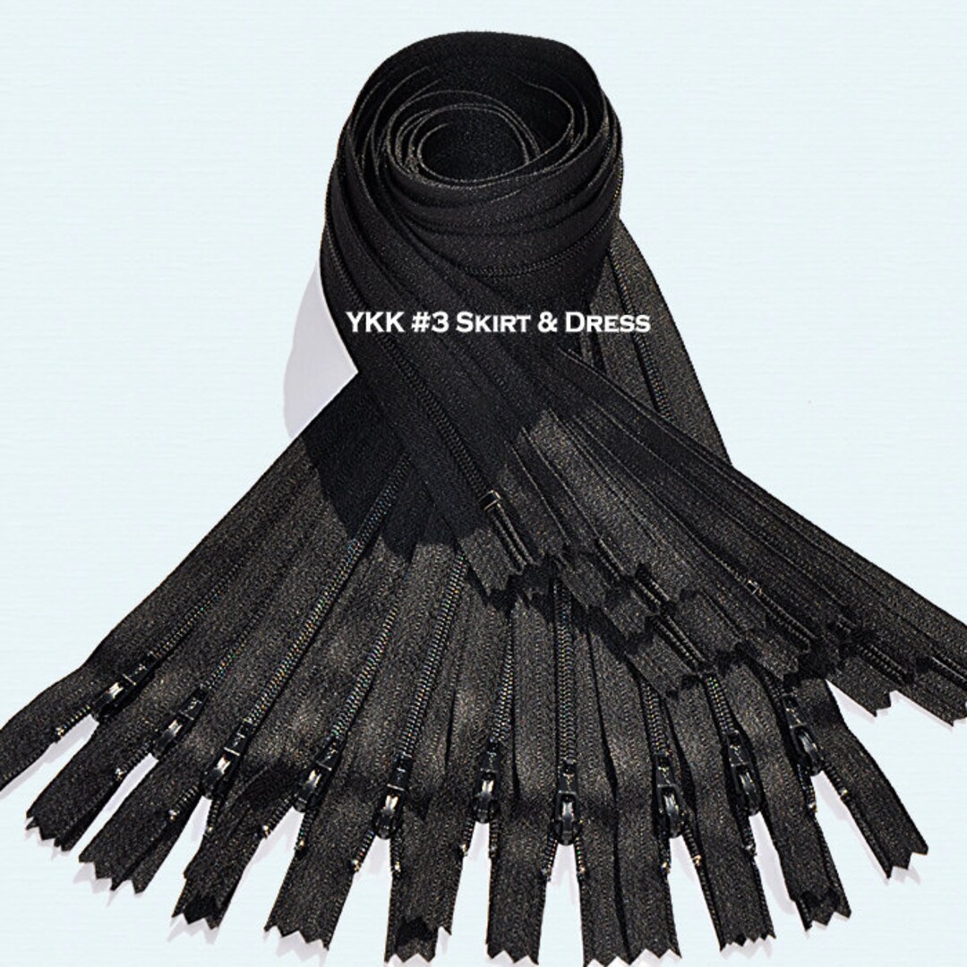 72 Inch Black Zippers YKK Number 3 Skirt and Dress Color 580 Closed End by Each Etsy