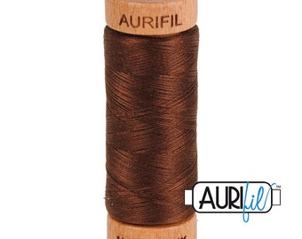 Aurifil 80wt Egyptian Cotton Thread, 300 Yards Small Wooden Spools Made in Italy by Each -Choice of Colors 2314 Beige - 2375 Antique Blush