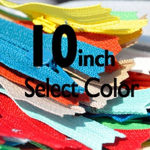 10" YKK Nylon Coil Zippers – Closed Bottom, Select Color (Set of 10)