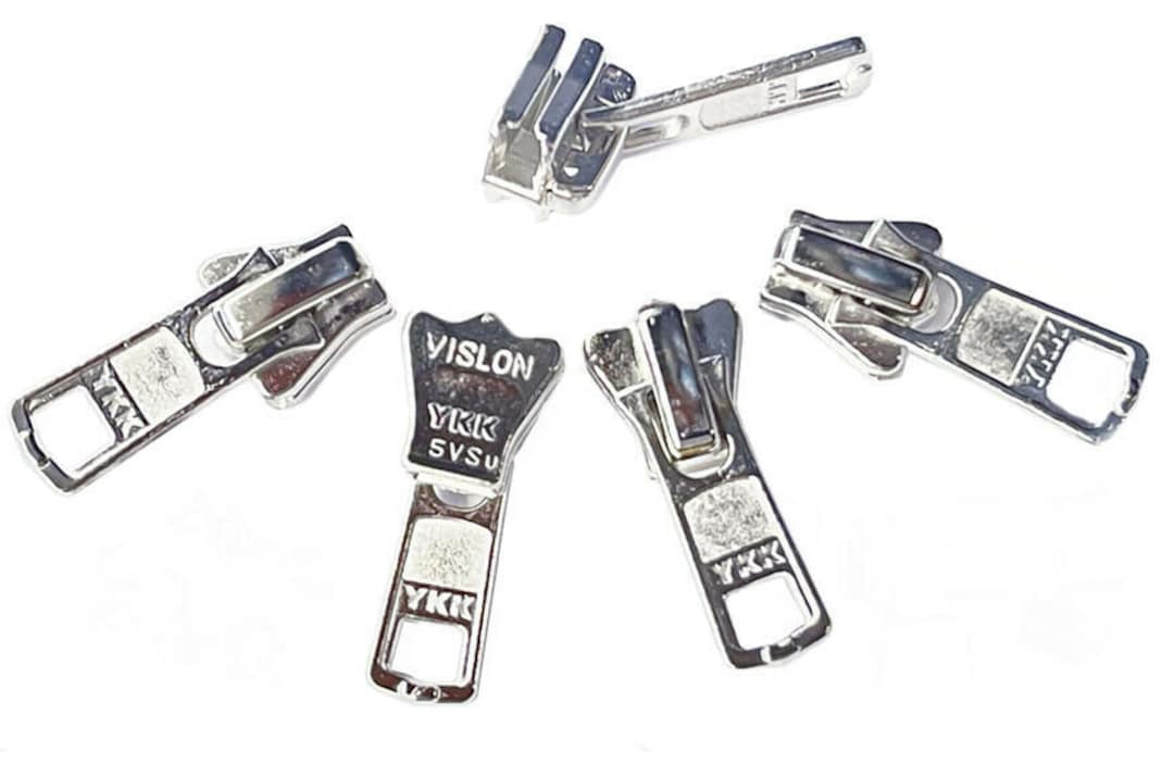  Zipper Repair Kit - #5 YKK Vislon Reversible Fancy Sliders -  Choose Your Color - (3 Sliders Per Pack & 6 Top Stops) Made in The United  States (White)