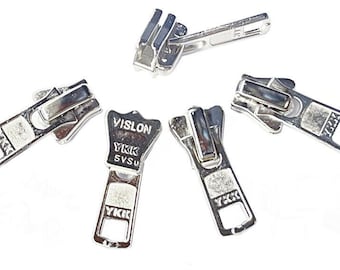 Ykk Zipper Repair Kit Solution Vislon 10 Slider / Pull Type Plastic non  Lock Double Pulls, Black 2 Pulls-top Stoppers -  Israel