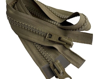 Cremallera bidireccional YKK n.° 10 Vislon para chaqueta, de plástico moldeado de alta resistencia, de 5 a 25 pulgadas