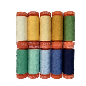 Aurifil Cotton Thread Kit - Sunflowers in my Heart, 50wt 220yd, 10 Spools