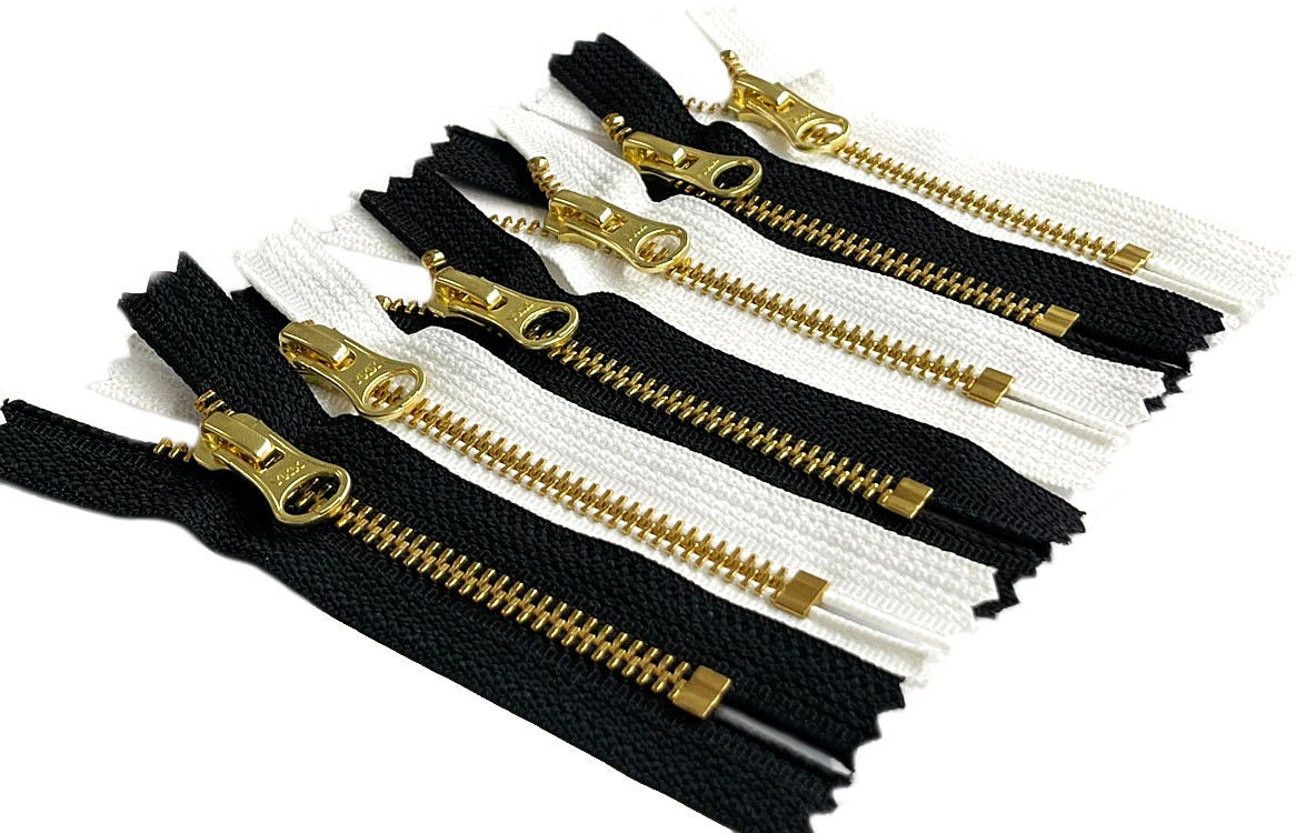 YKK#5 Golden Brass Metal Zipper - Fancy Pull 5M DA8LH Auto