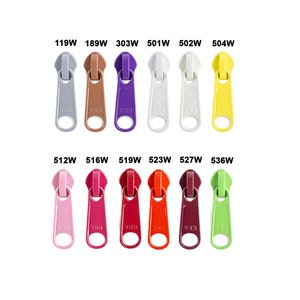 YKK #5 Bobina di nylon lunga per borsa Cerniera tiretti lunghi Cursori/tiretti sciolti per borse e progetti artigianali Confezione da 5 - Colori a tua scelta