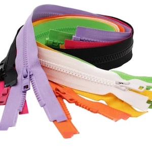 YKK® #5 Vislon Molded Plastic Separating Zippers - Select Length and Color - Sizes - 3" to 13" Inches