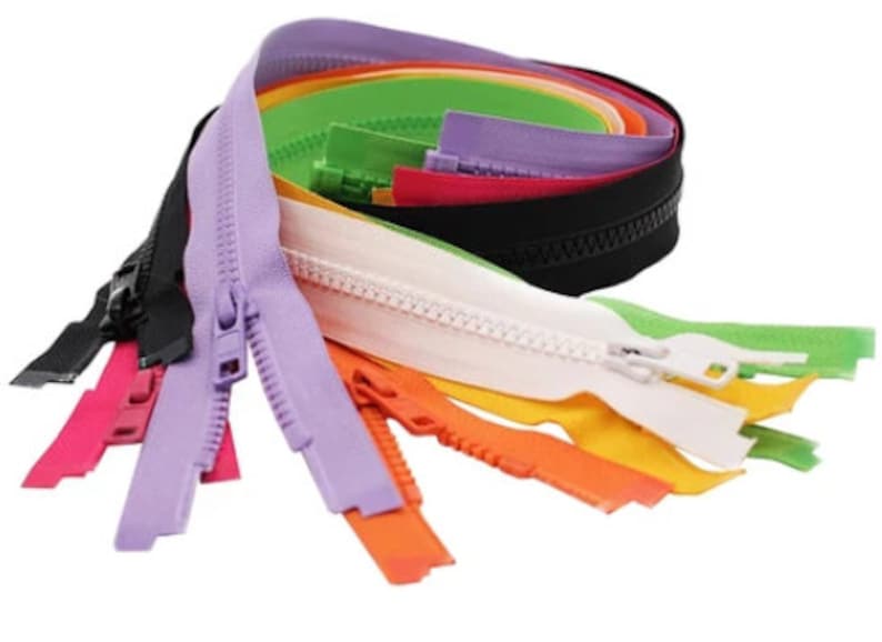 YKK® 5 Vislon Molded Plastic Separating Zippers Select Length and Color Sizes 3 to 13 Inches image 1