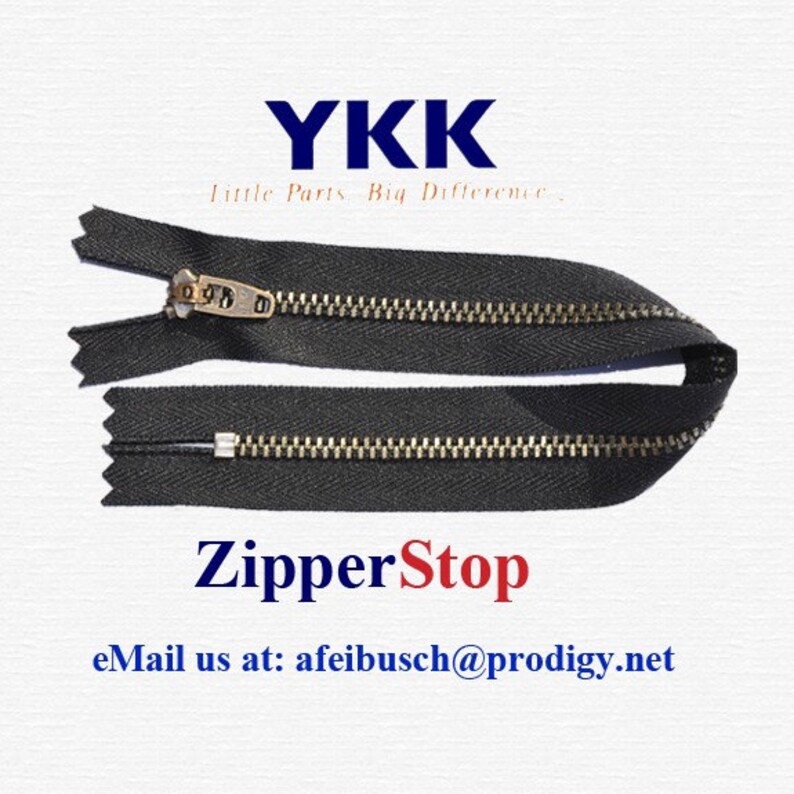 YKK locking slider Antique Brass Zipper Closed Bottom 9 WHOLESALE YKK